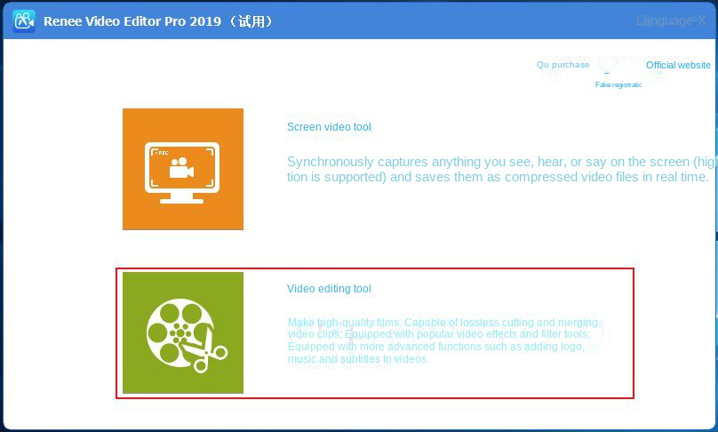 Fare clic sul pulsante "Strumenti di editing video
