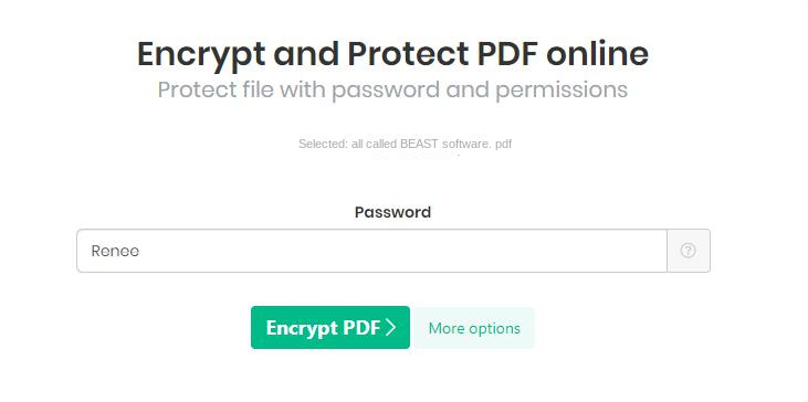 Impostare la password di crittografia