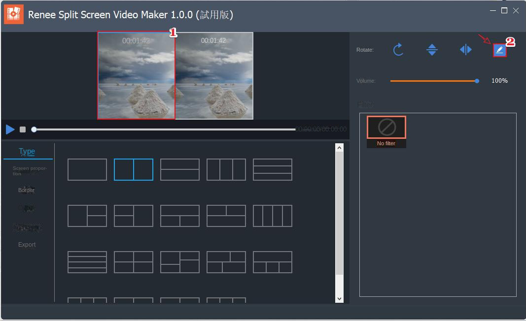 Modifica dell'interfaccia operativa della schermata video divisa