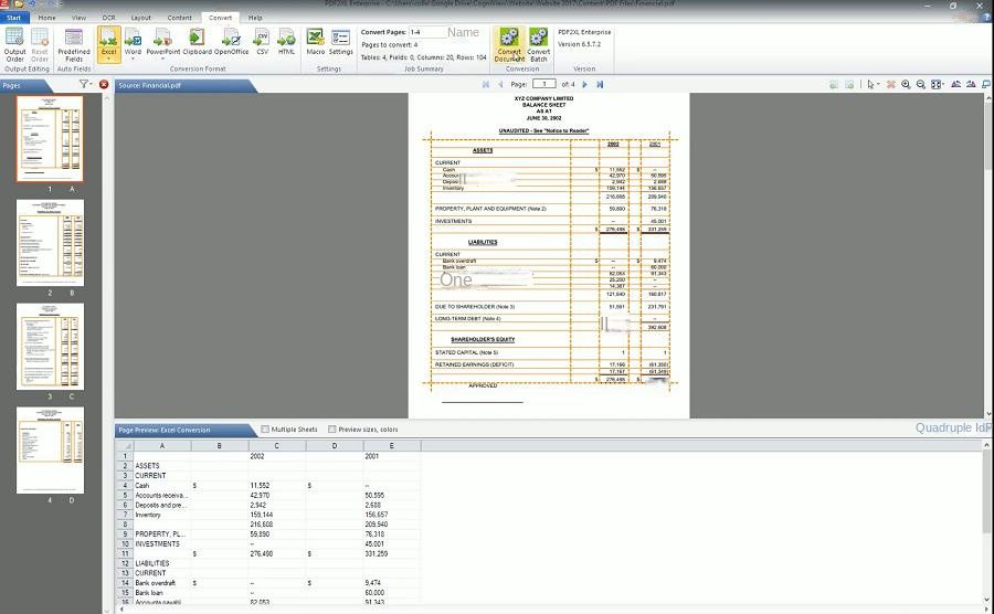 Software da PDF a Excel