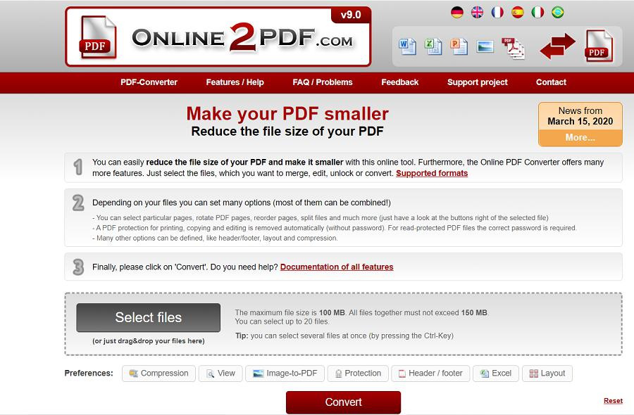 Comprimere i PDF online