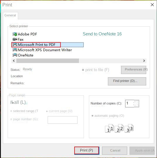 Microsoft Stampa su PDFStampa