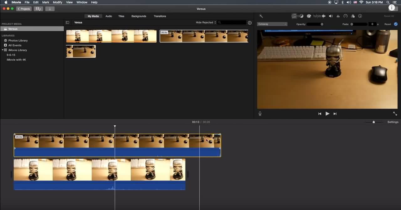 Importare file video in iMovie