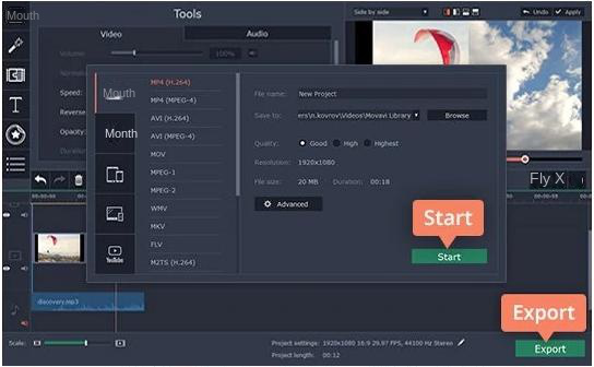 Esportazione dell'interfaccia video