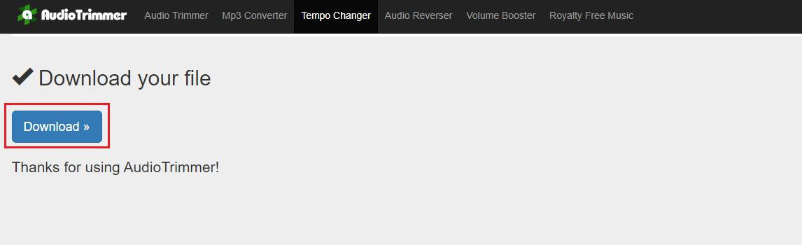 Scarica il file audio modificato