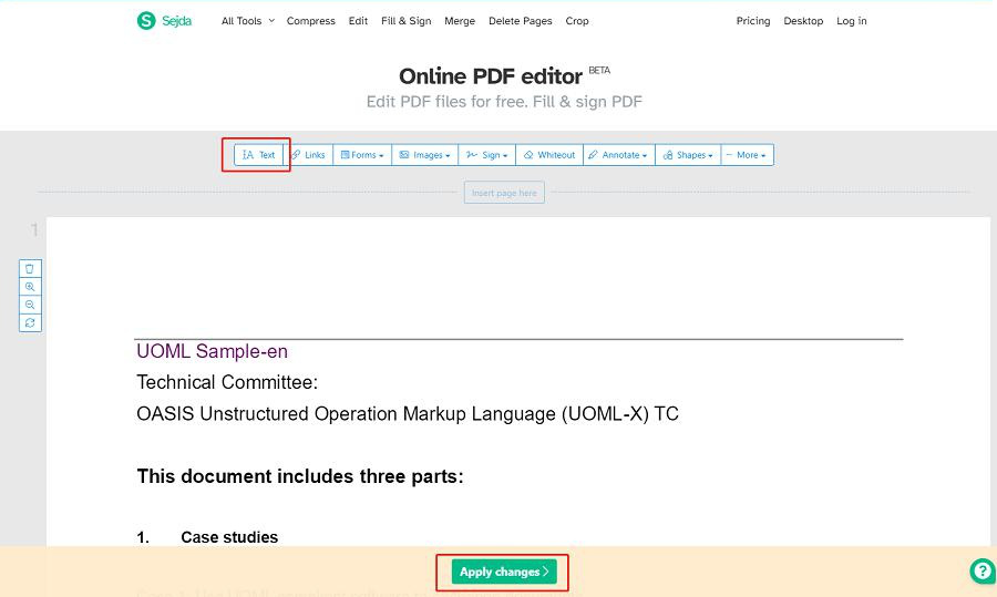 Strumento di digitazione PDF online