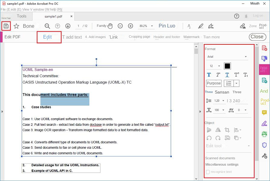 Modifica e digitazione di PDF