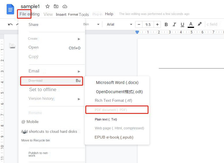 Da Google Docs a PDF