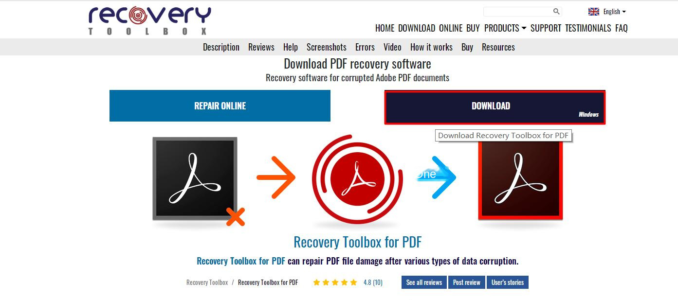 interfaccia di download