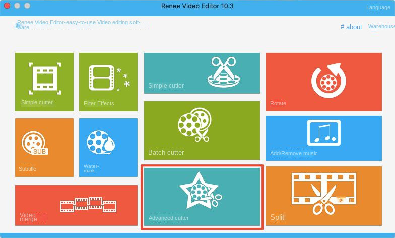Homepage del software Renee Video Editor Mac