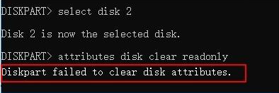 Diskpart non può cancellare le proprietà del disco
