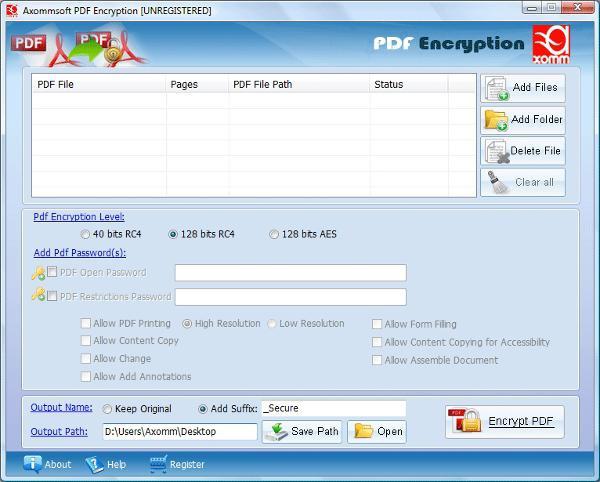 Software Axommsoft PDF Encryption