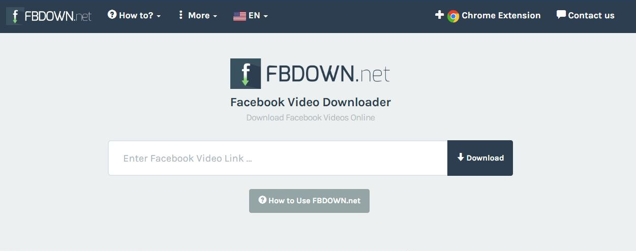 Interfaccia operativa del downloader FBDOWN.net