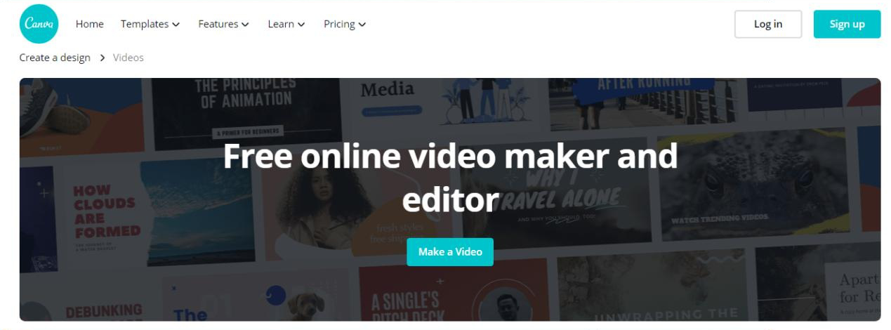 Strumento di editing video online CANVA