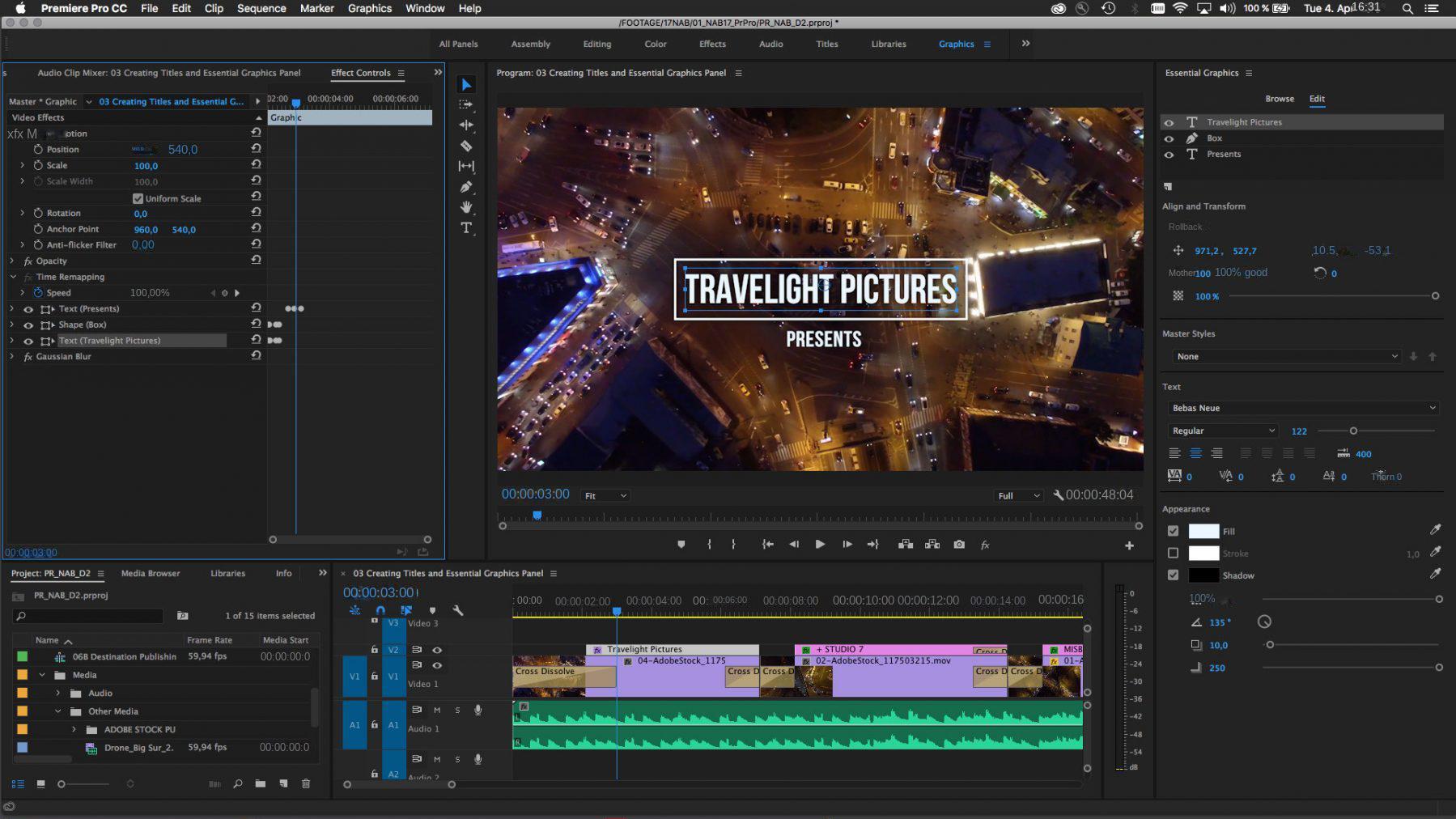 Interfaccia operativa del software Adobe Premiere Pro