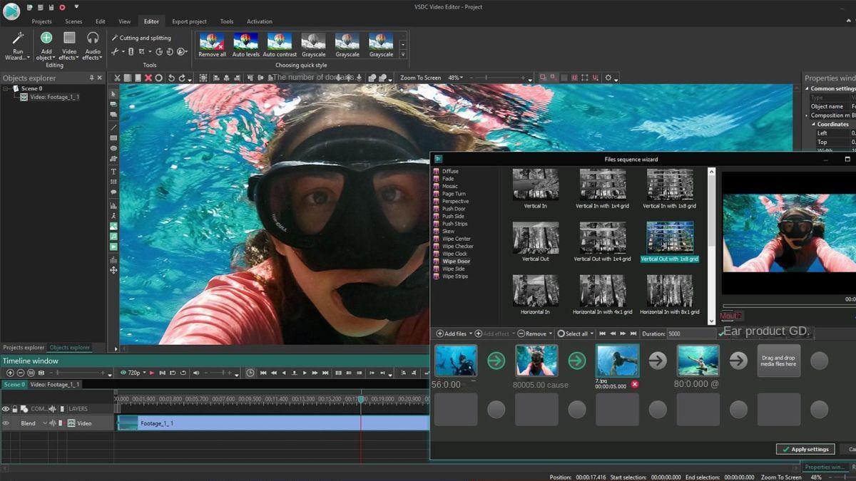 Interfaccia operativa del software VSDC Free Video Editor