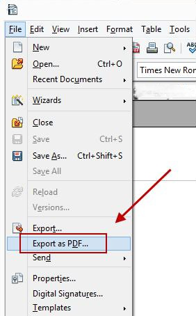 Convertire OpenOffice in PDF