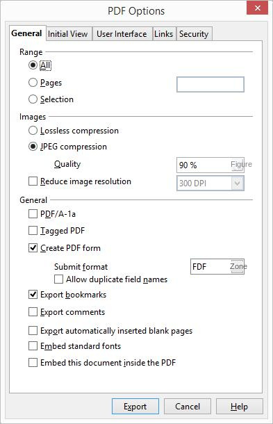 OpenOffice Convertire PDF