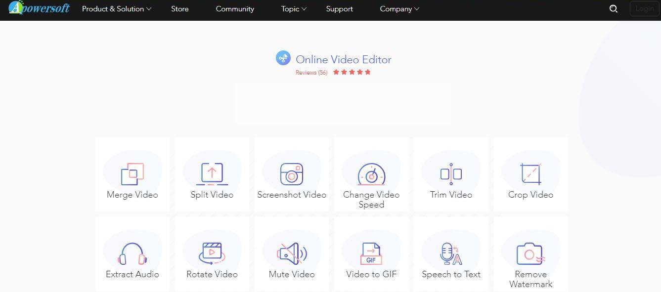 Strumento di editing video online Apowersoft