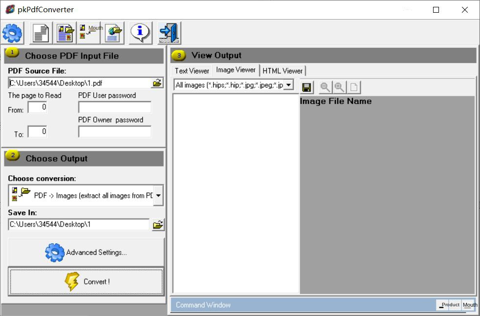 Software per l'estrazione di immagini PDF