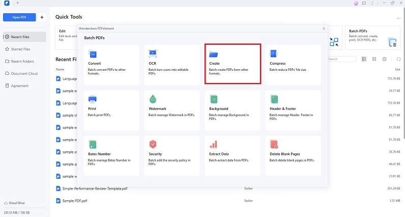 Funzionalità di elaborazione batch Adobe Acrobat