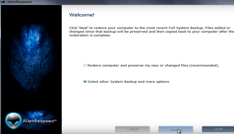 Backup di sistema e più opzioni
