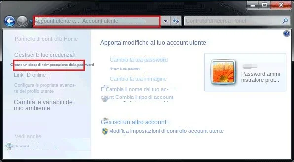 reimpostazione password windows 7 usb