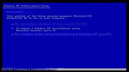 Installazione della riparazione di Windows XP