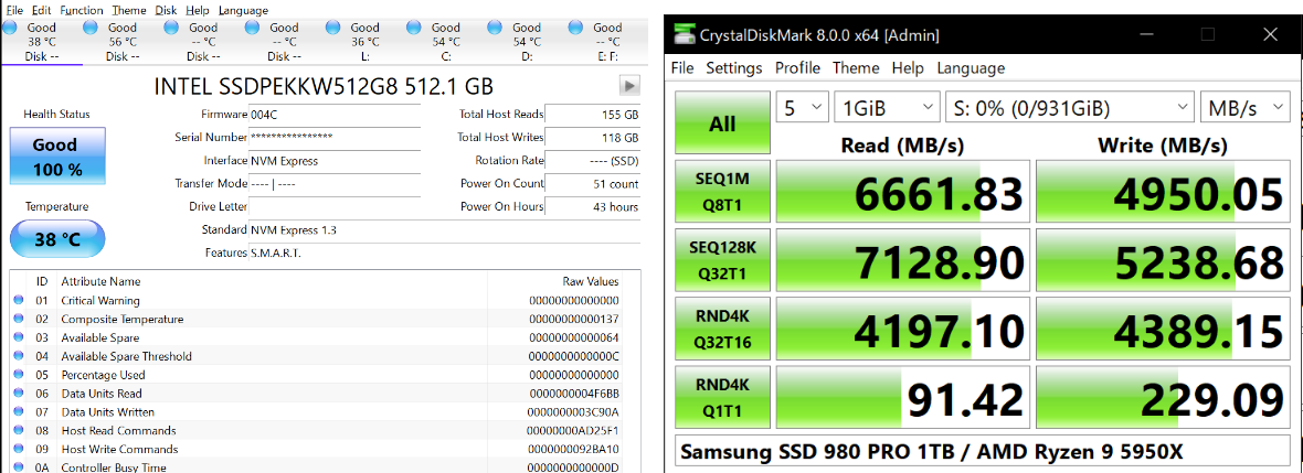 utilizzare crystaldiskmark o crystaldiskinfo per verificare lo stato dell'SSD