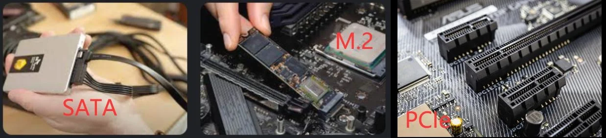 Diverse interfacce SSD, SATA, M.2, PCIe