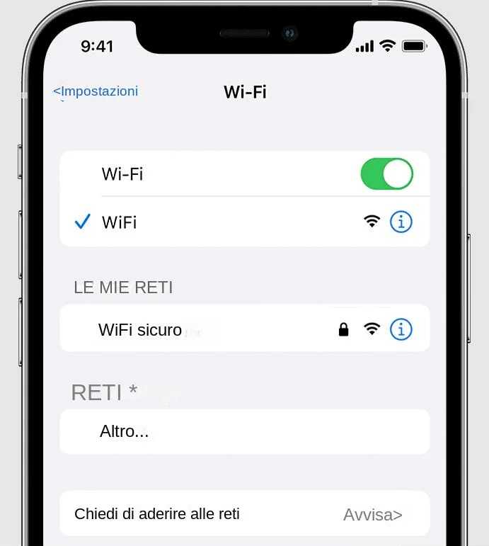 Rete WI-FI su iPhone