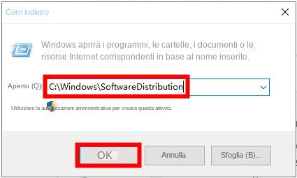 Apri la cartella di distribuzione del software