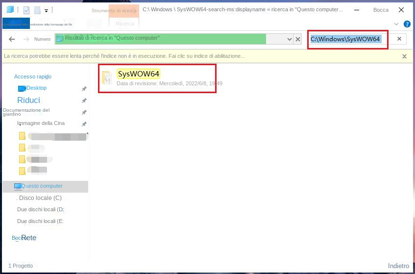 Trova la cartella SysWOW64