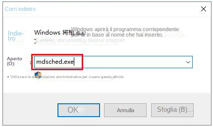 eseguire mdsched