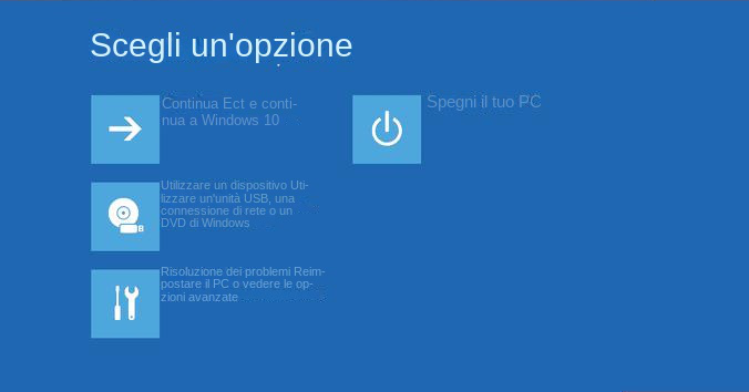 hp F11 Scegliere un'opzione Ambiente ripristino Windows