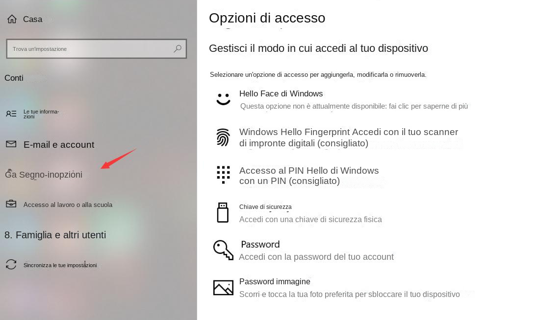 Gestisci la modalità di accesso al tuo dispositivo