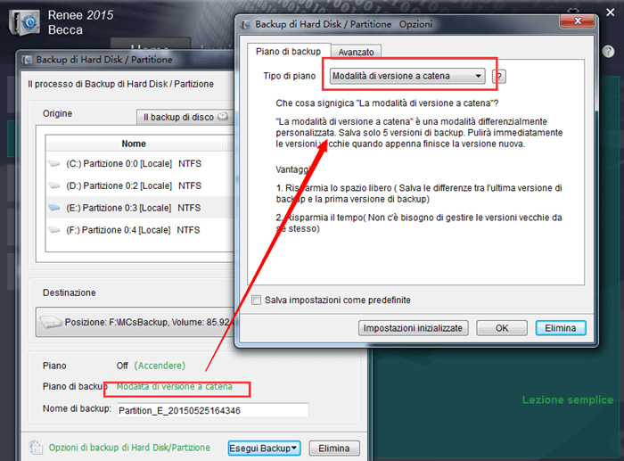 Backup partizione con Renee Becca passo 2