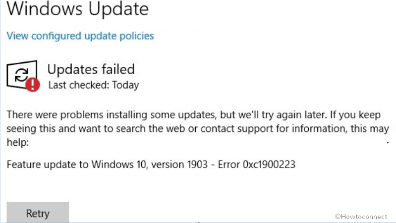 Errore 0xc1900223 Actualizacion de Windows