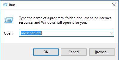 run mdsched.exe