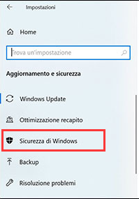 Centro sicurezza PC Windows