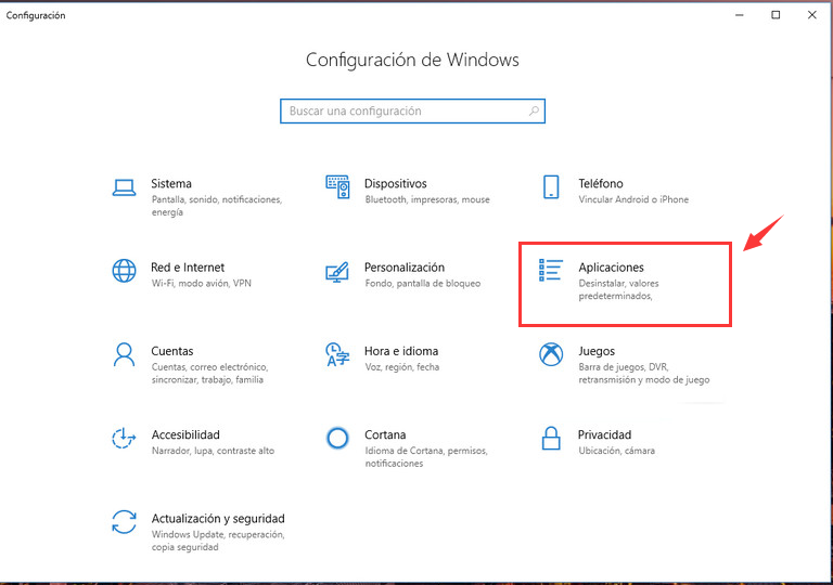 Impostazioni di Windows, impostazioni dell'applicazione