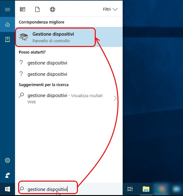 trova Gestione dispositivi