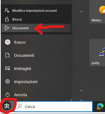 disconnettersi Windows