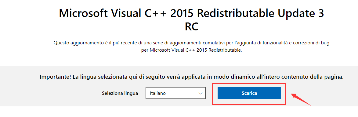 Scarica: Microsoft Visual C++ 2015 Redistributable Update 3 RC