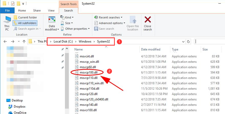 windows system32 MSVCP100.dll