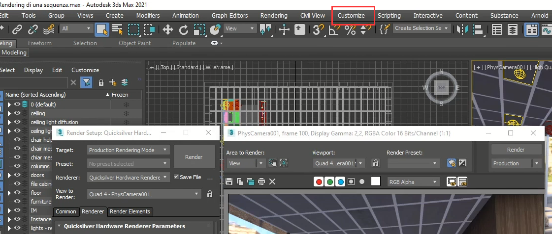 3ds max Attiva le funzioni personalizzate