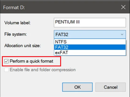 Formato, del disco rigido, formattazione veloce