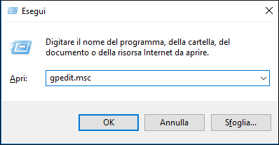 esegui gpedit.msc