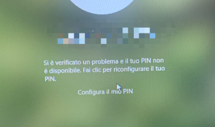 Windows PIN 10, Si è verificato un problema e il tuo PIN non è disponibile. Fai clic