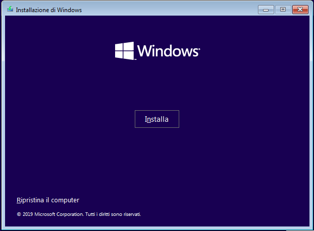 L'installazione di Windows 10